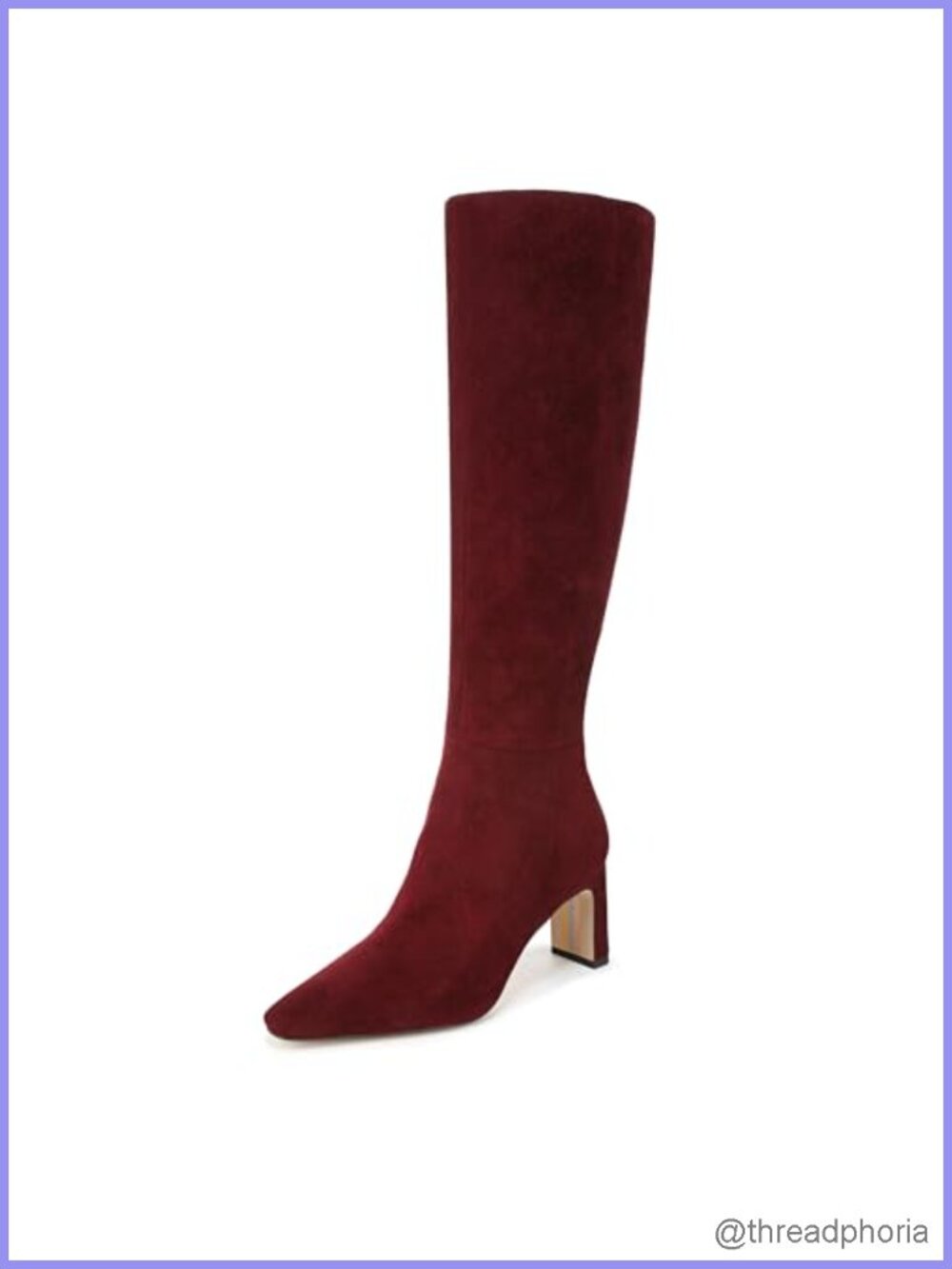 Sam Edelman Sylvia Knee High Boots Leather Block Heel Zip